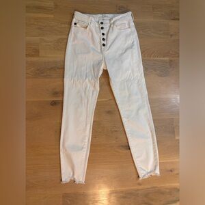 KanCan Jeans Women 29 11 white Estilo Skinny High Rise Denim Stretch Button Fly